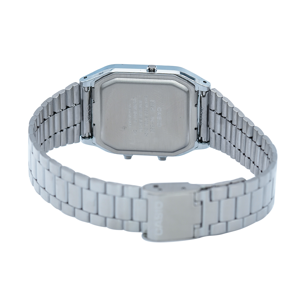 Jam Tangan CASIO General AQ-230A-1D Men Digital Analog Dial Stainless Steel Strap