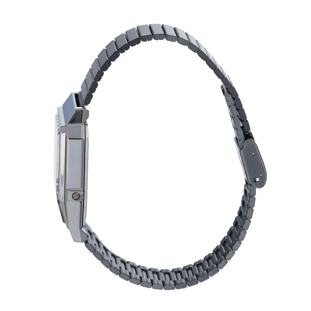 Jam Tangan Casio Vintage AQ-800EB-2A Unisex Digital Analog Dial Black Stainless Steel Band