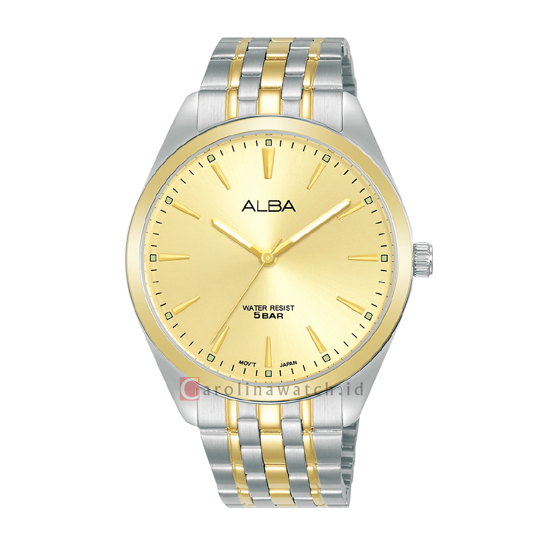 Jam Tangan ALBA Prestige ARX114X1 Men Gold Dial Dual Tone Stainless Steel Strap