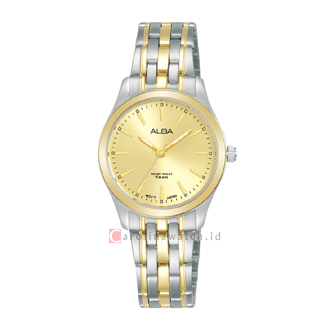 Jam Tangan ALBA Prestige ARX134X1 Women Gold Dial Dual Tone Stainless Steel Strap