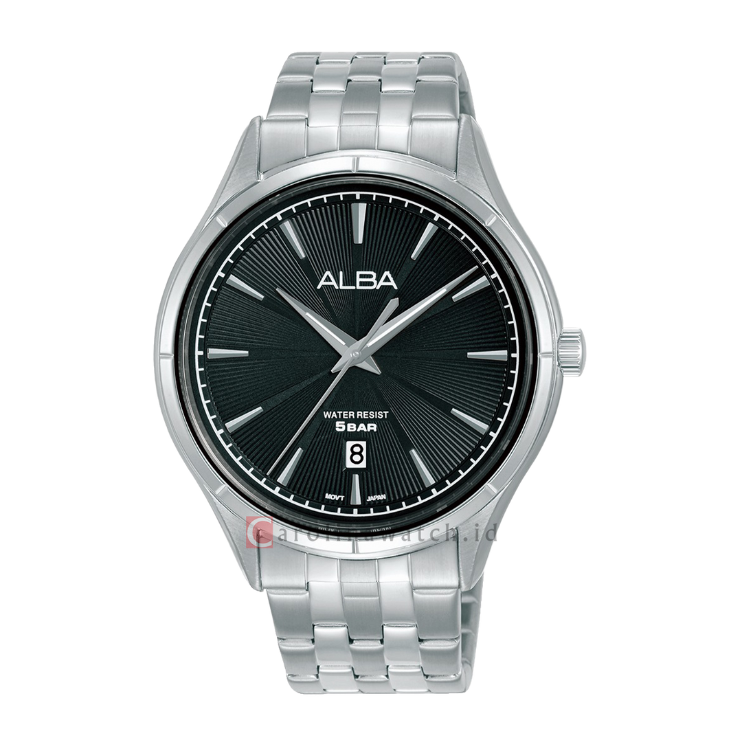 Jam Tangan ALBA Prestige AS9U33X1 Men Black Dial Stainless Steel Strap