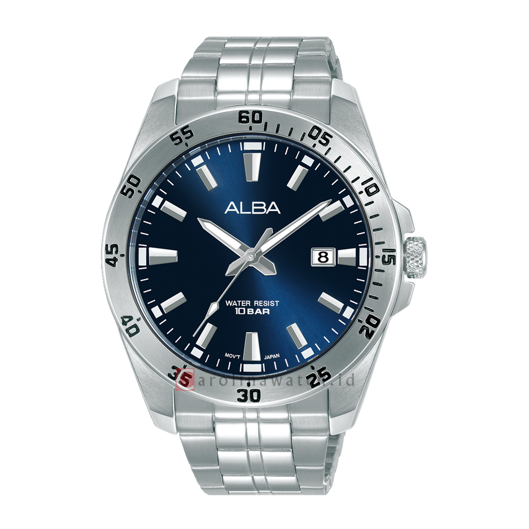 Jam Tangan ALBA Active AS9V45X1 Men Blue Dial Stainless Steel Strap
