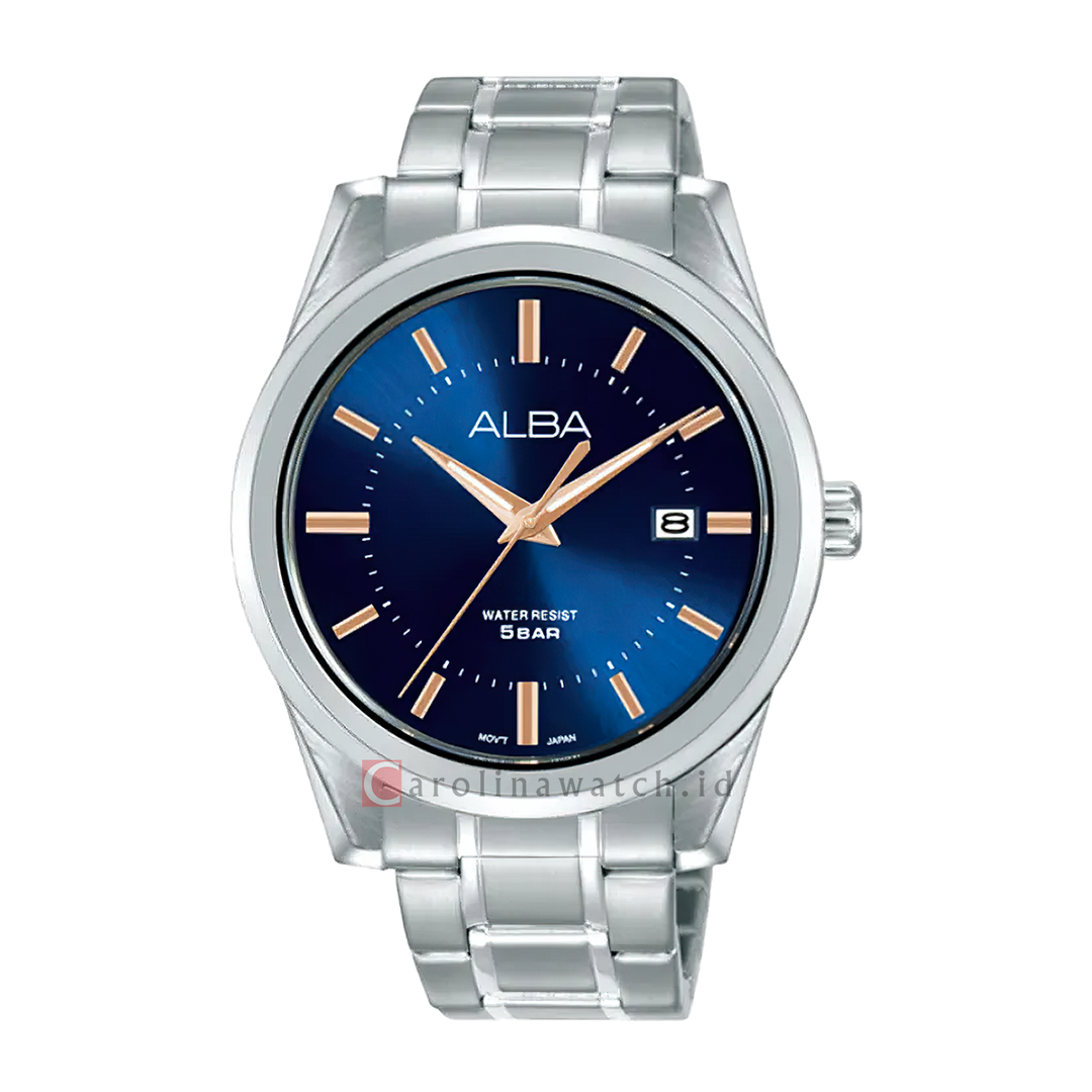 Jam Tangan ALBA AS9V63X1 Men Blue Dial Stainless Steel Strap