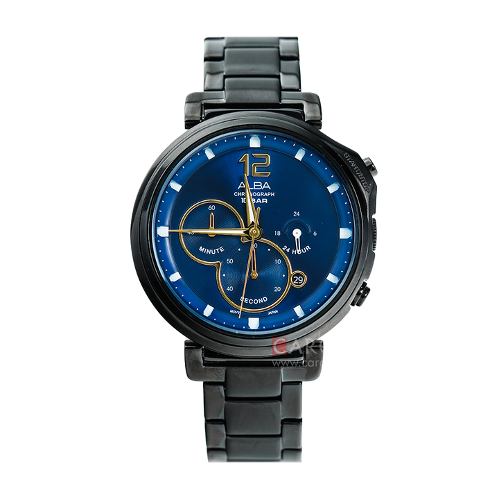 Jam Tangan ALBA Signa AT3E21X1 Men Blue Dial Black Stainless Steel Strap Limited Edition