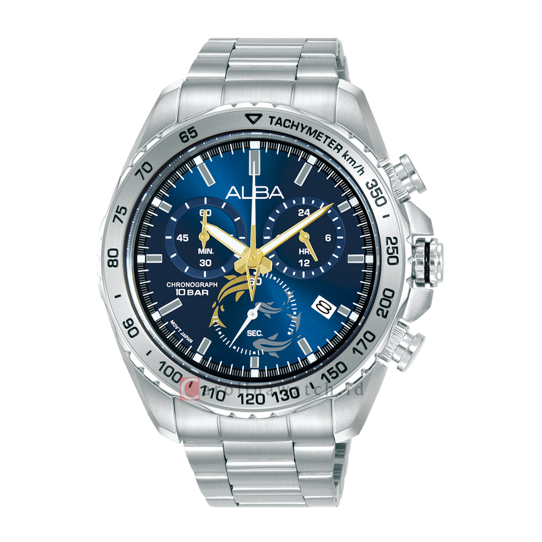 Jam Tangan Alba Signa AX7015X1 Men Blue Dial Stainless Steel Strap