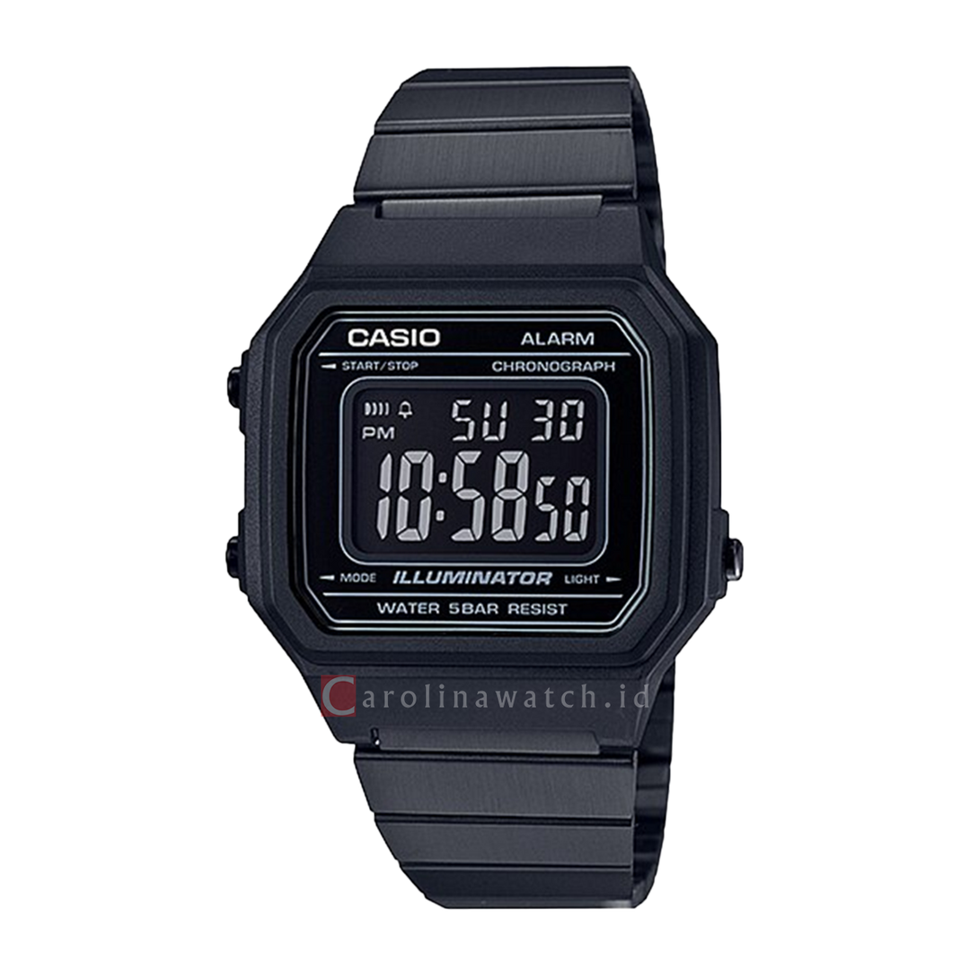 Jam Tangan Casio General B650WB-1B Men Digital Dial Black Stainless Steel Band