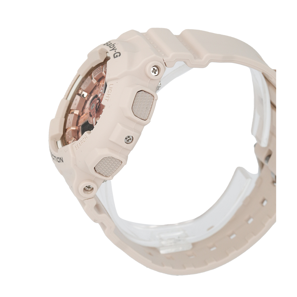 Jam Tangan CASIO BABY G BA-110CP-4A Women Special Color Models Digital Analog Dial Light Beige Resin Band