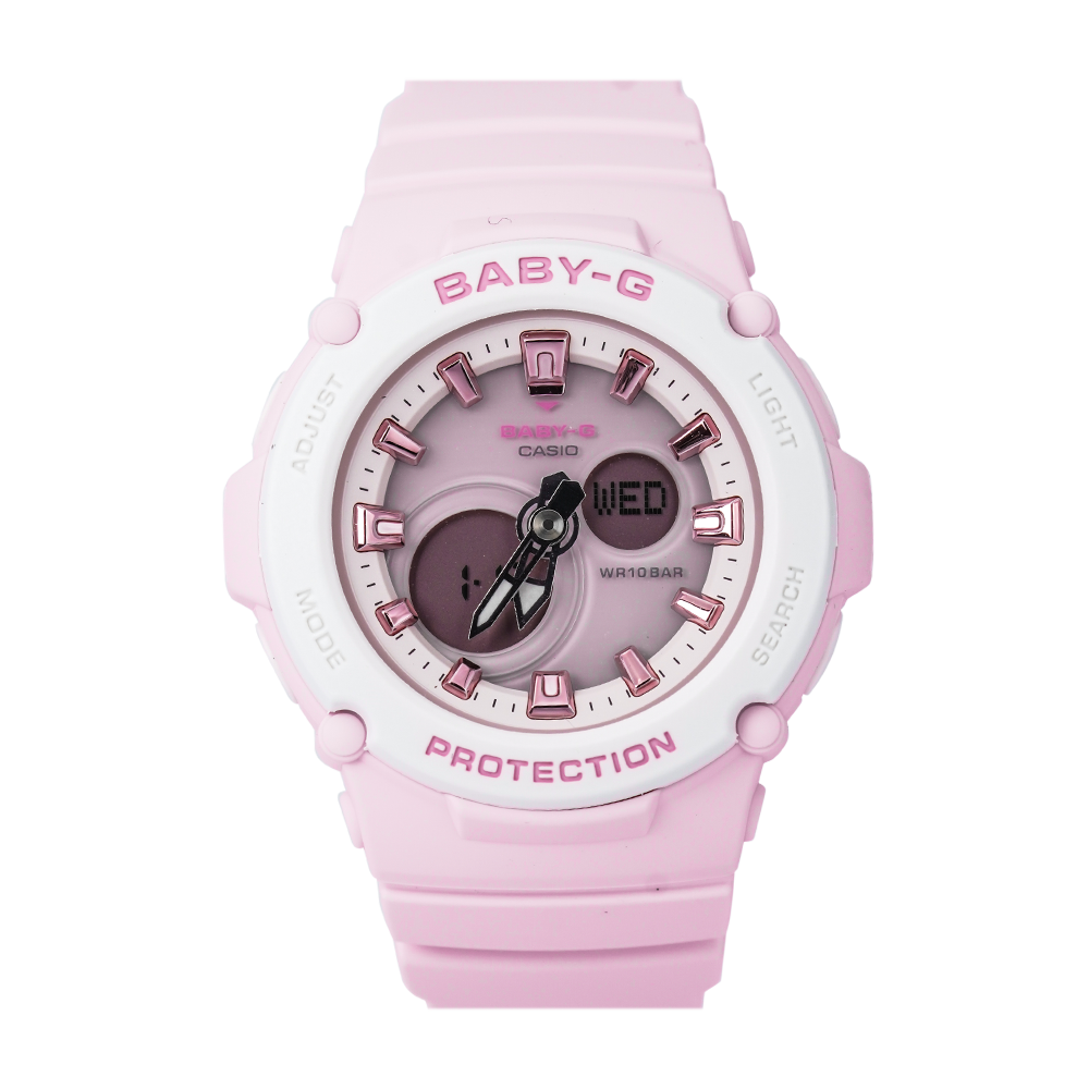 Jam Tangan Casio Baby-G BGA-270-4A Women Digital Analog Dial Pink Resin Band