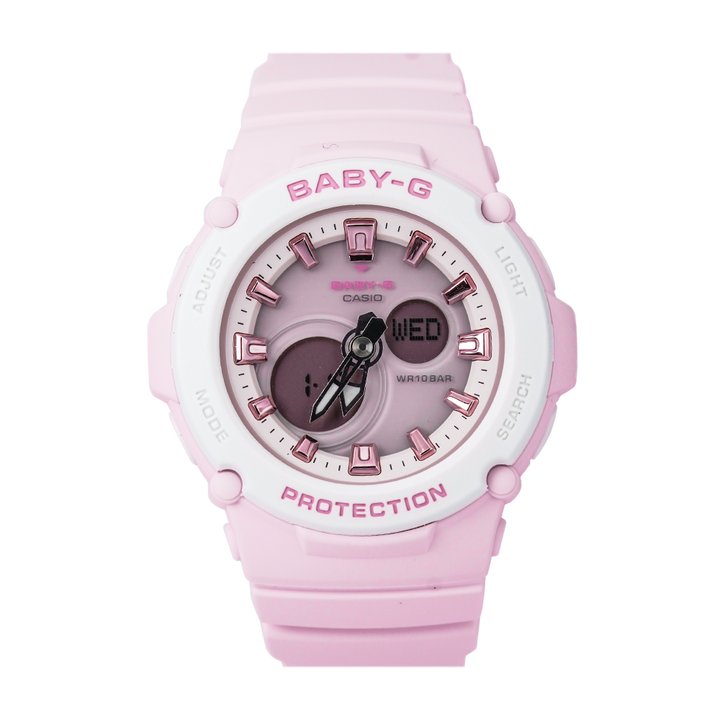 Jam Tangan Casio Baby-G BGA-270-4A Women Digital Analog Dial Pink Resin Band