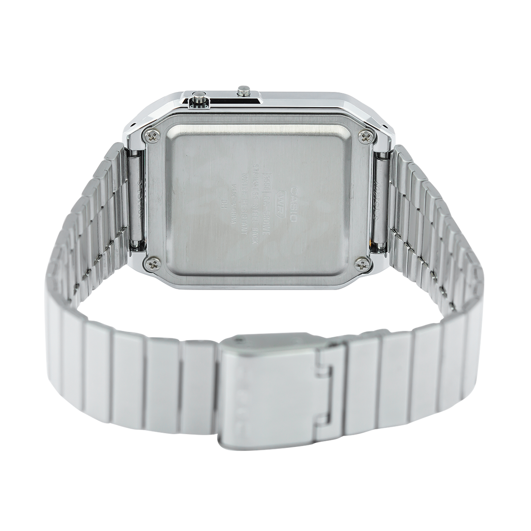 Jam Tangan Casio General CA-500WE-1A Unisex Calculator Model Digital Dial Stainless Steel Band
