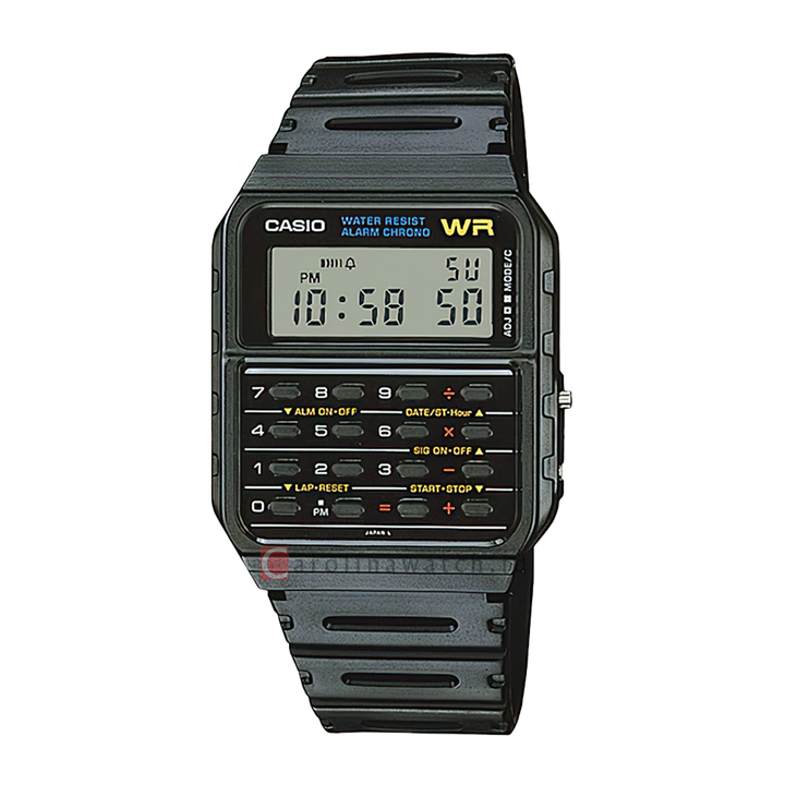 Jam Tangan Casio General CA-53W-1Z Men Digital Databank Black Resin Strap