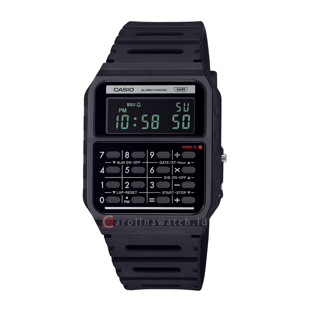 Jam Tangan Casio Data Bank CA-53WB-1B Men Digital Dial Black Resin Band