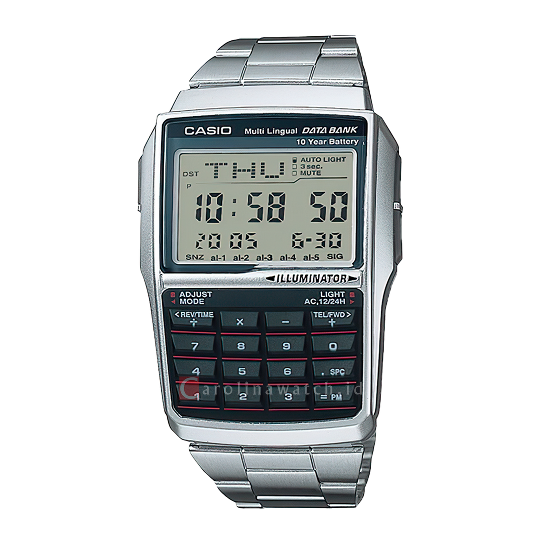 Jam Tangan Casio DBC-32D-1A Men Digital Dial Stainless Steel Band