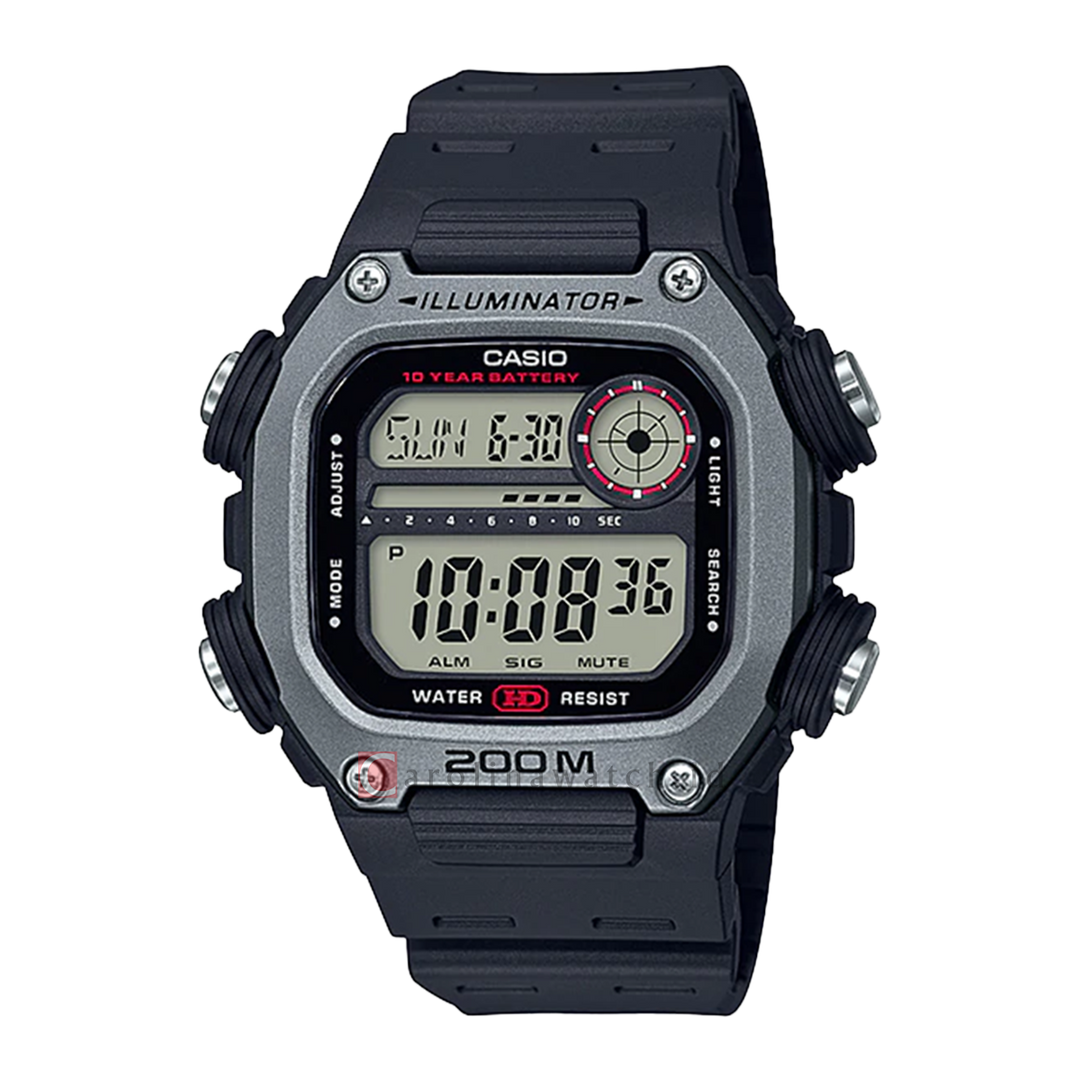 Jam Tangan Casio DW-291H-1A Men Digital Dial Black Resin Band