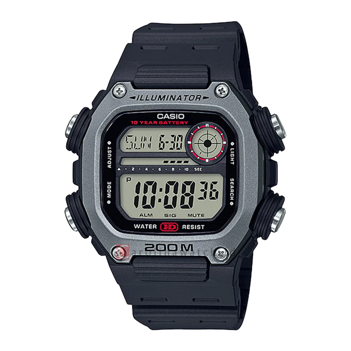 Jam Tangan Casio DW-291H-1A Men Digital Dial Black Resin Band
