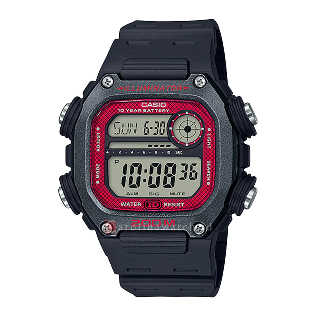 Jam Tangan Casio DW-291H-1B Men Digital Dial Black Resin Band