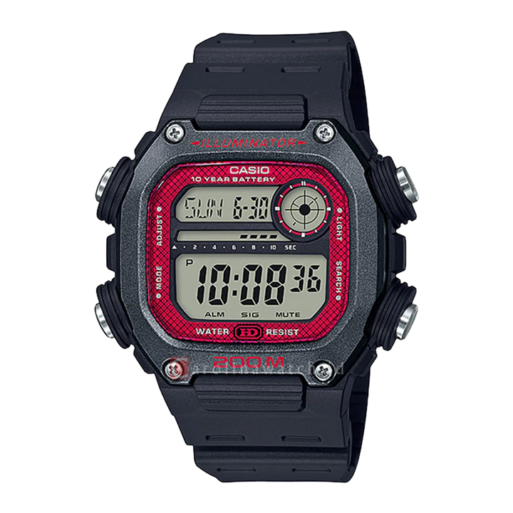 Jam Tangan Casio DW-291H-1B Men Digital Dial Black Resin Band