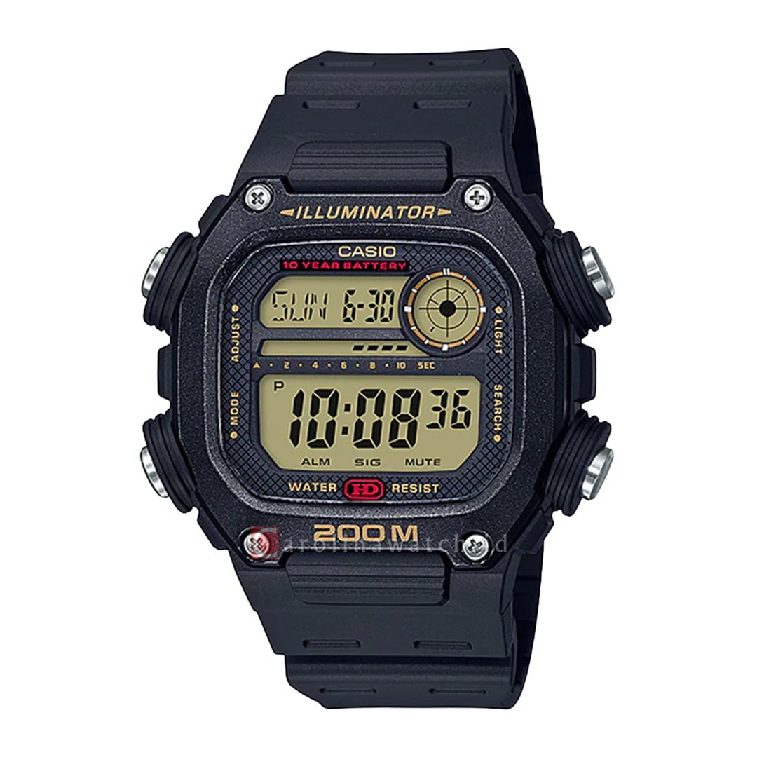 Jam Tangan Casio DW-291H-9A Men Digital Dial Black Resin Band