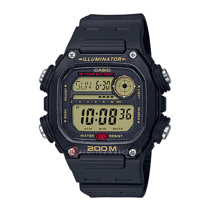 Jam Tangan Casio DW-291H-9A Men Digital Dial Black Resin Band