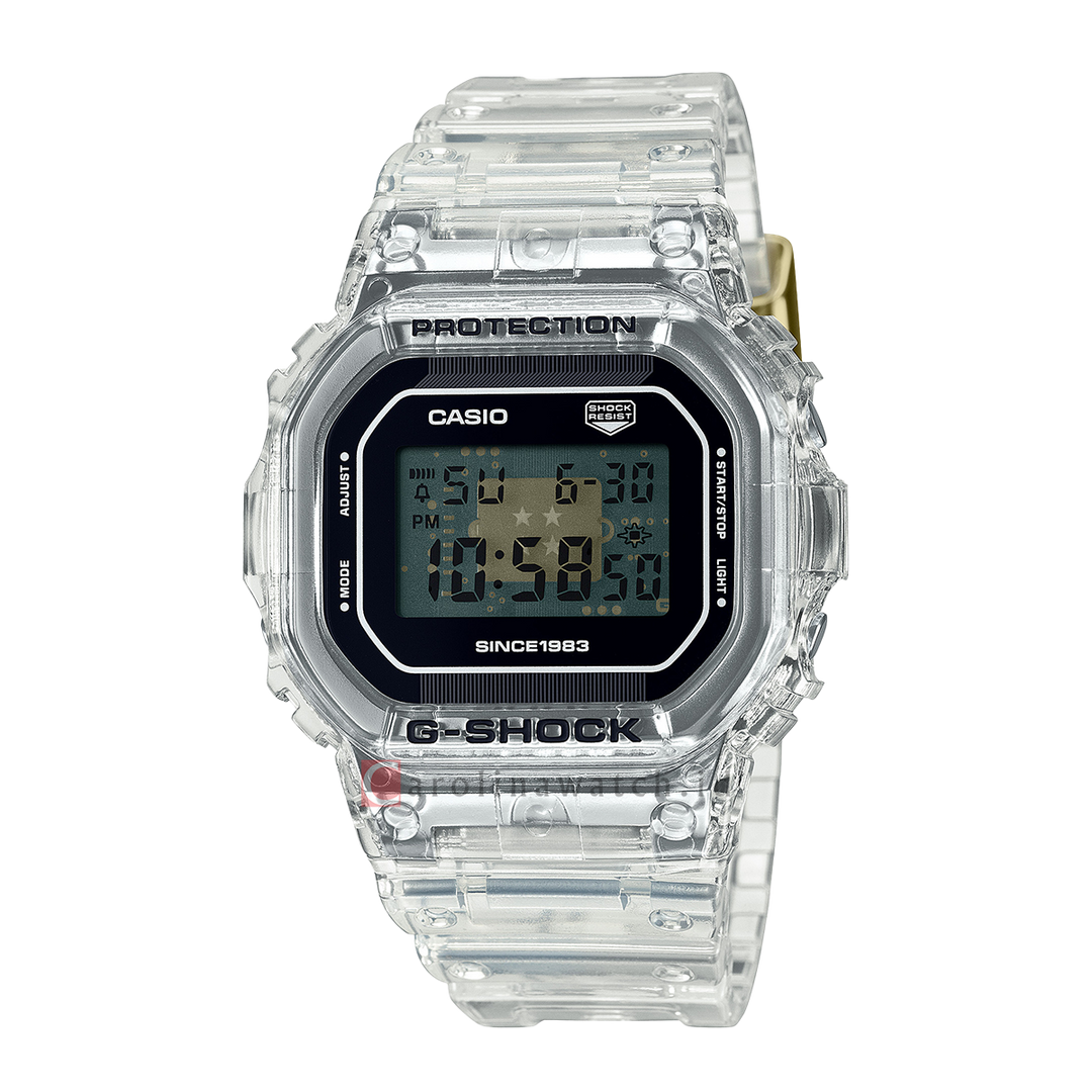 Jam Tangan Casio G-Shock DW-5040RX-7D Men 40th Anniversary Clear Remix White Transparent Resin Band Limited Edition