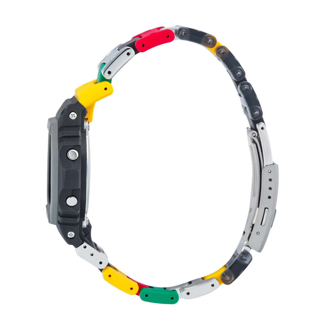 Jam Tangan Casio G-Shock DW-5610MT-1D Unisex Digital Dial Multicolor Stainless Steel Band