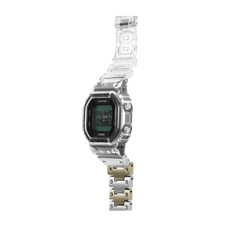 Jam Tangan Casio G-Shock DWE-5640RX-7D Men 40th Anniversary Clear Remix White Transparent Resin Band Limited Edition