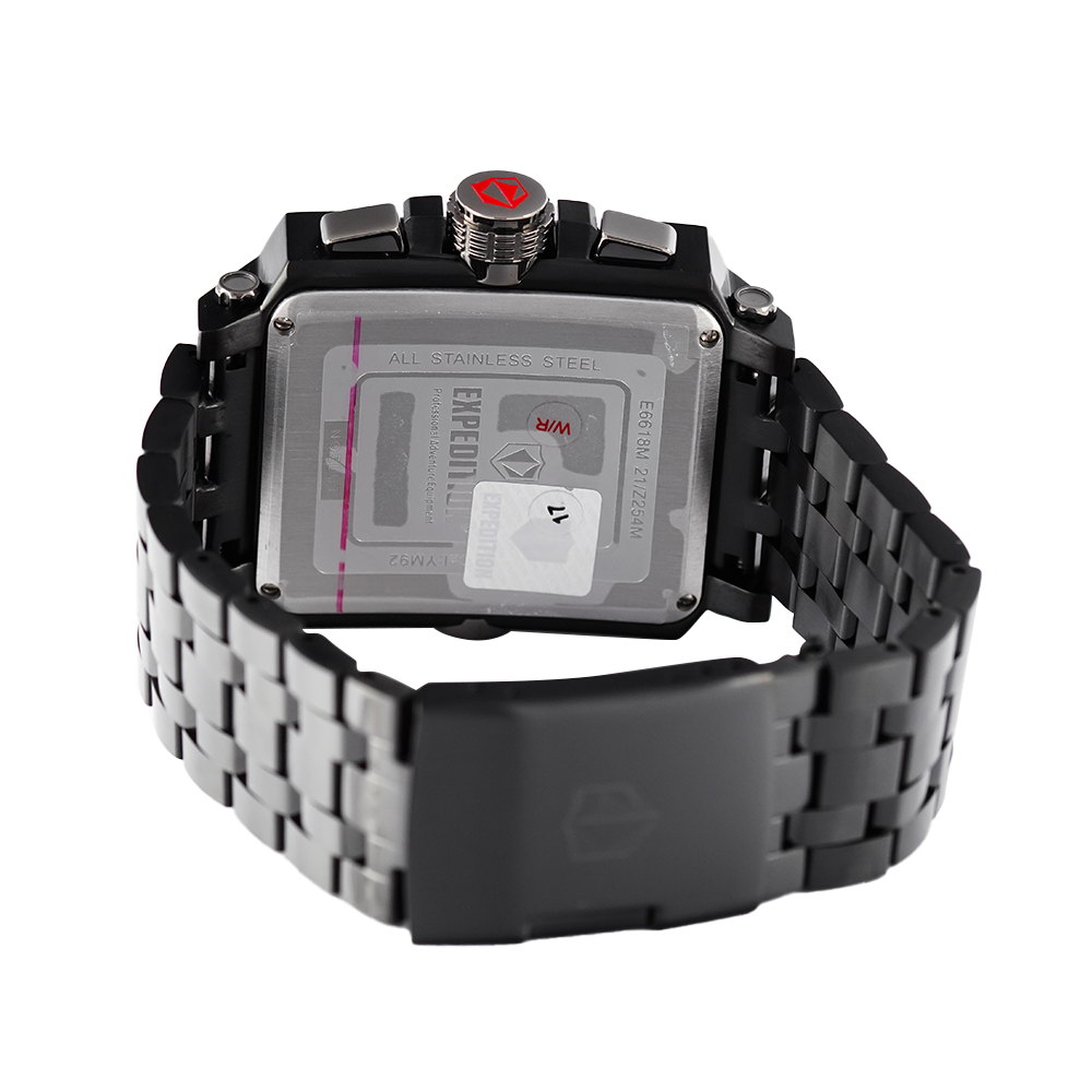 Jam Tangan EXPEDITION E 6618 MCBEPBA Men Black Dial Stainless Steel Strap