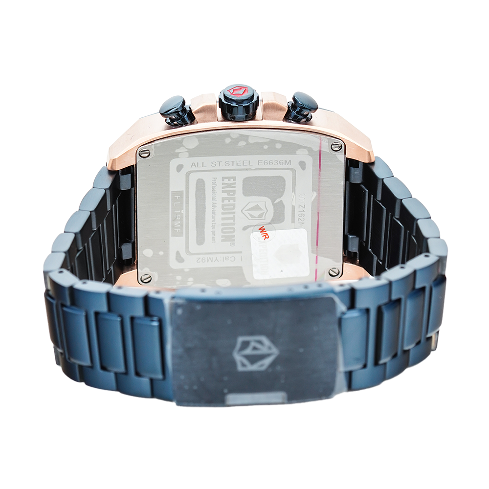 Jam Tangan Expedition Chronograph E 6636 MCBURBU Men Blue Dial Blue Stainless Steel Strap