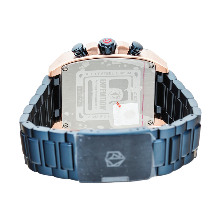 Jam Tangan Expedition Chronograph E 6636 MCBURBU Men Blue Dial Blue Stainless Steel Strap