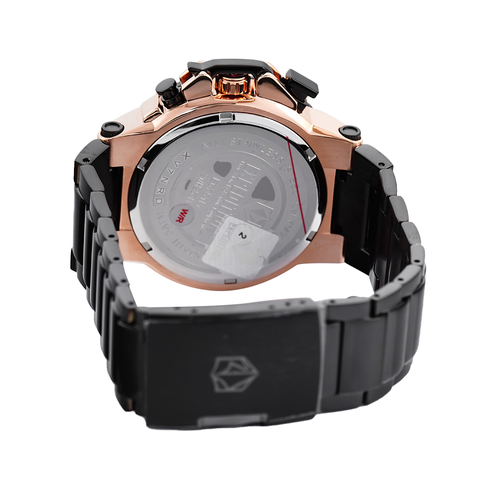 Jam Tangan Expedition E 6751 MCBBRBA Men Black Dial Black Stainless Steel Strap