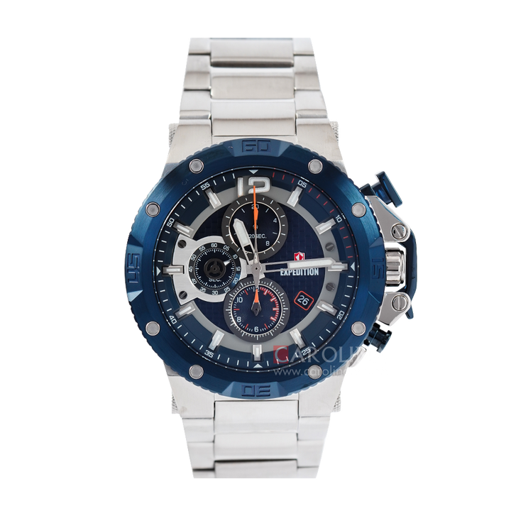 Jam Tangan Expedition E 6751 MCBTUBUBU Men Black Dial Stainless Steel Strap