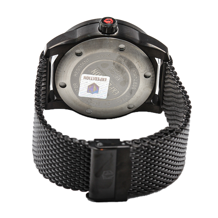 Jam Tangan Expedition Classic E 6773 MEBIPBAIV Men Black Dial Black Stainless Steel Strap