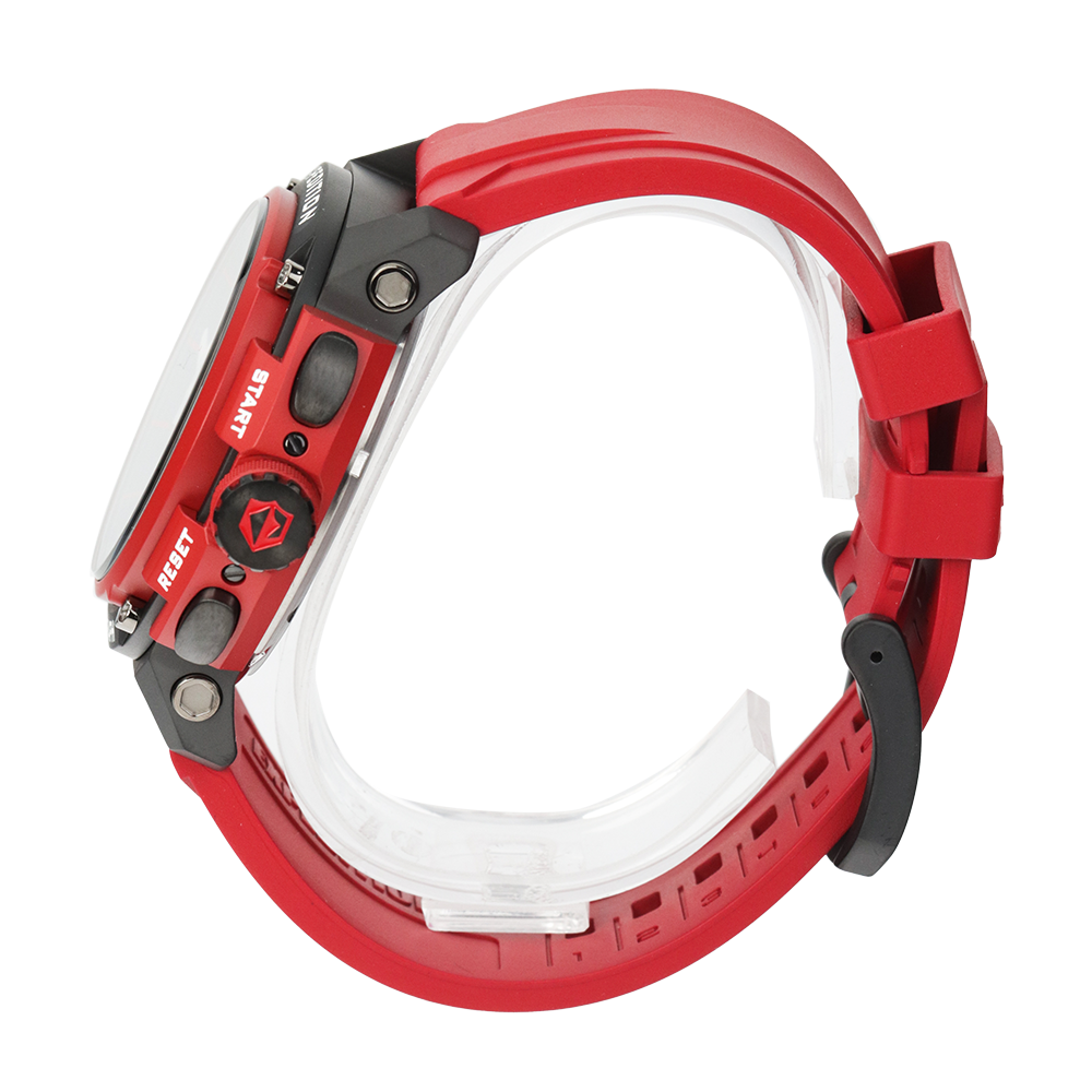 Jam Tangan Expedition E 6781 MCRIPBARE Men Red Black Dial Red Rubber Strap