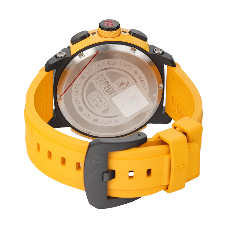 Jam Tangan Expedition E 6781 MCRIPBAYL Men Black Dial Yellow Rubber Strap
