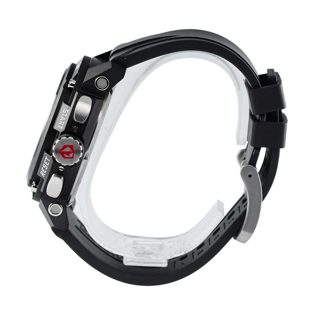 Jam Tangan Expedition E 6781 PMCRTBBAGR Men Black Dial Black Rubber Strap