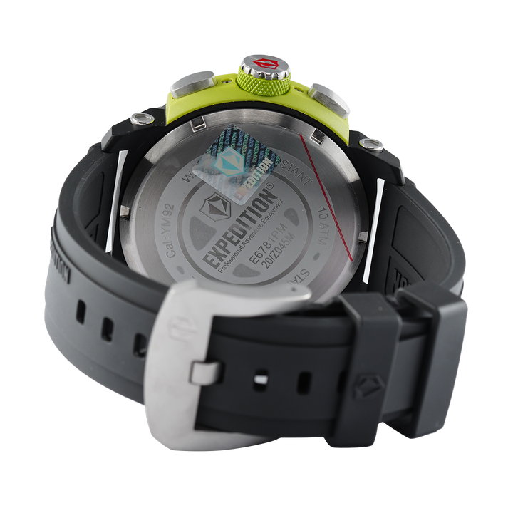 Jam Tangan Expedition E 6781 PMCRTBBALE Men Black Dial Black Rubber Strap