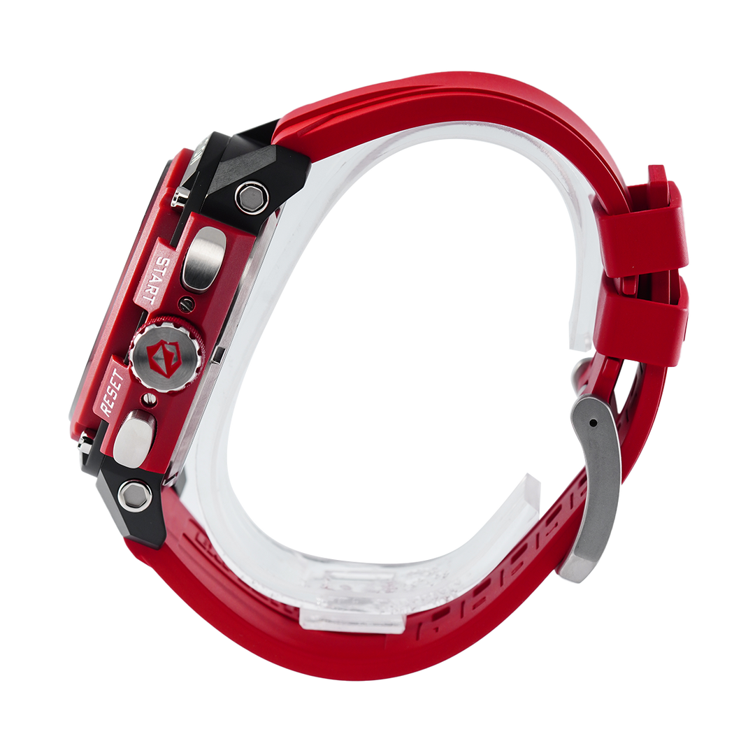 Jam Tangan Expedition E 6781 PMCRTBBARE Men Black Dial Red Rubber Strap