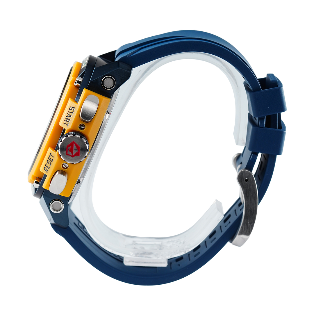 Jam Tangan Expedition E 6781 PMCRTUBUYL Men Black Dial Blue Rubber Strap