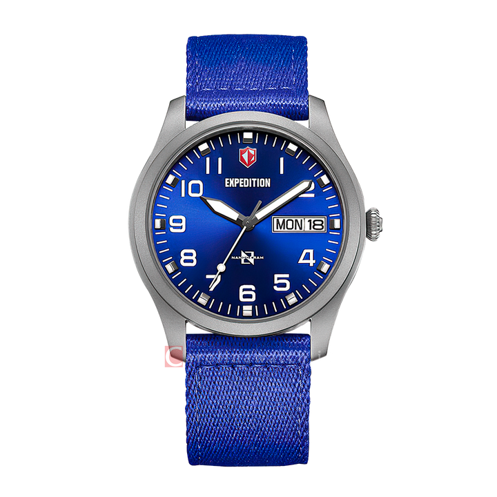 Jam Tangan Expedition Sport E 6794 MENSSBU Men Nanoceram Blue Dial Blue Nylon Strap