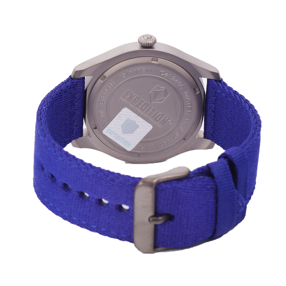 Jam Tangan Expedition Sport E 6794 MENSSBU Men Nanoceram Blue Dial Blue Nylon Strap