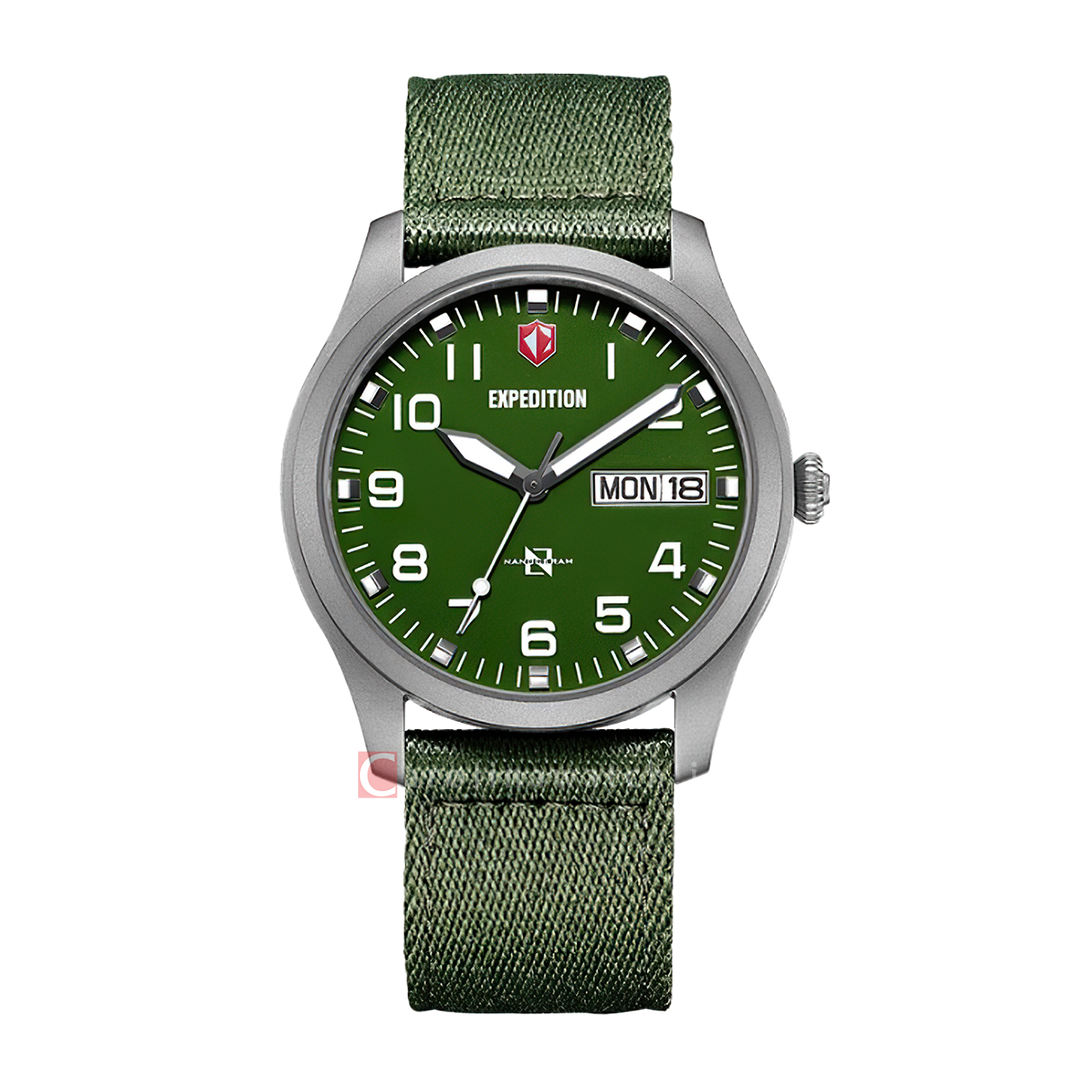 Jam Tangan Expedition Sport E 6794 MENSSGN Men Nanoceram Dark Green Dial Dark Green Nylon Strap