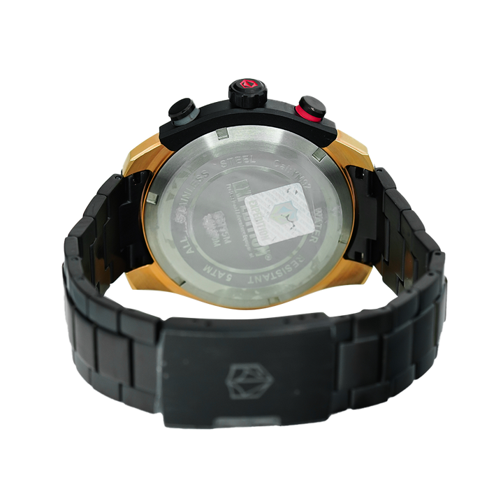 Jam Tangan Expedition E 6795 MCBBRBA Chronograph Men Black Dial Black Stainless Steel Strap