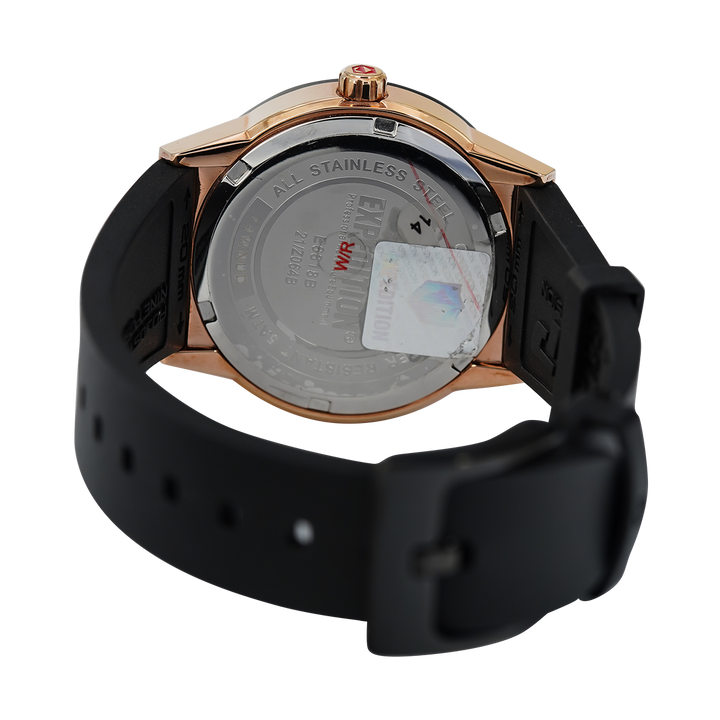 Jam Tangan Expedition E 6818 BFRBRLNBA Women Light Pink Dial Black Rubber Strap