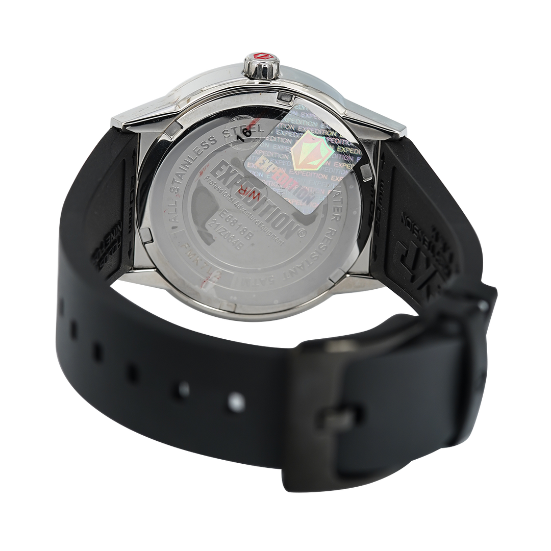 Jam Tangan Expedition E 6818 BFRSSLNBA Women Light Rose Gold Dial Black Rubber Strap