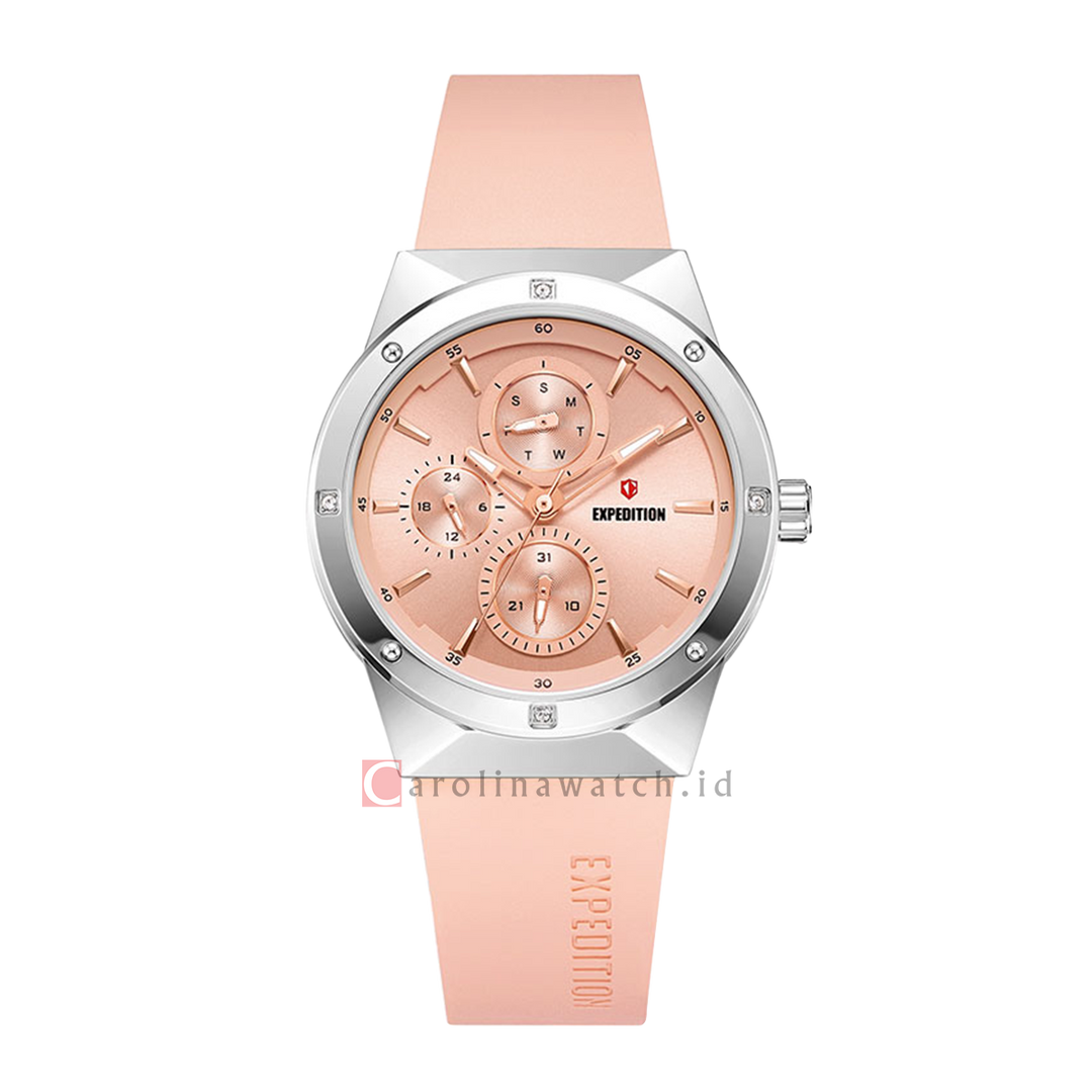 Jam Tangan Expedition E 6818 BFRSSPN Women Pink Dial Pink Rubber Strap