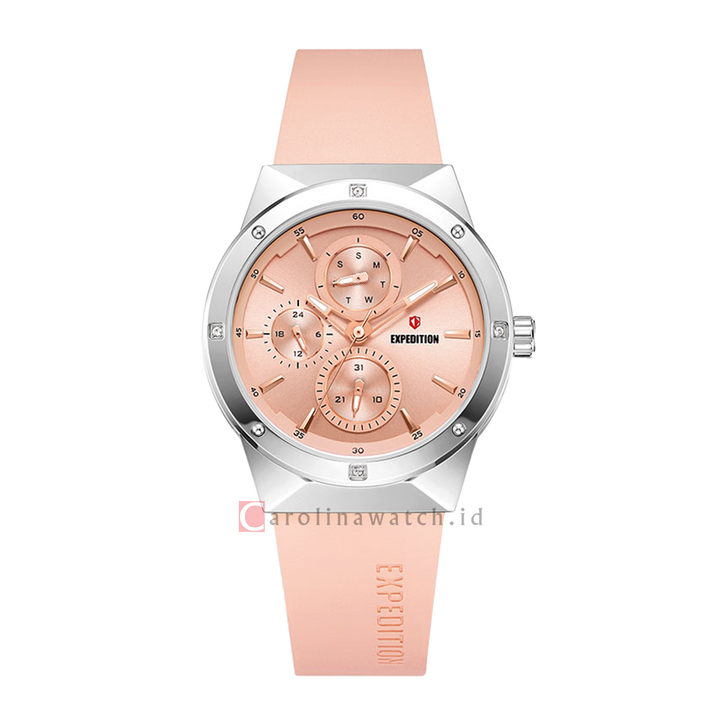 Jam Tangan Expedition E 6818 BFRSSPN Women Pink Dial Pink Rubber Strap