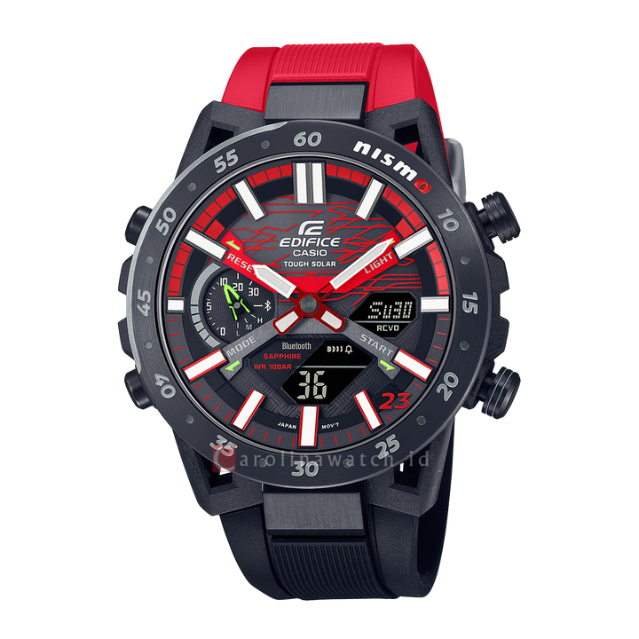 Jam Tangan Casio Edifice Sospensione Collection ECB-2000NIS-1A Men Nismo MY23 Edition Black and Red Dial Resin Band Limited Edition