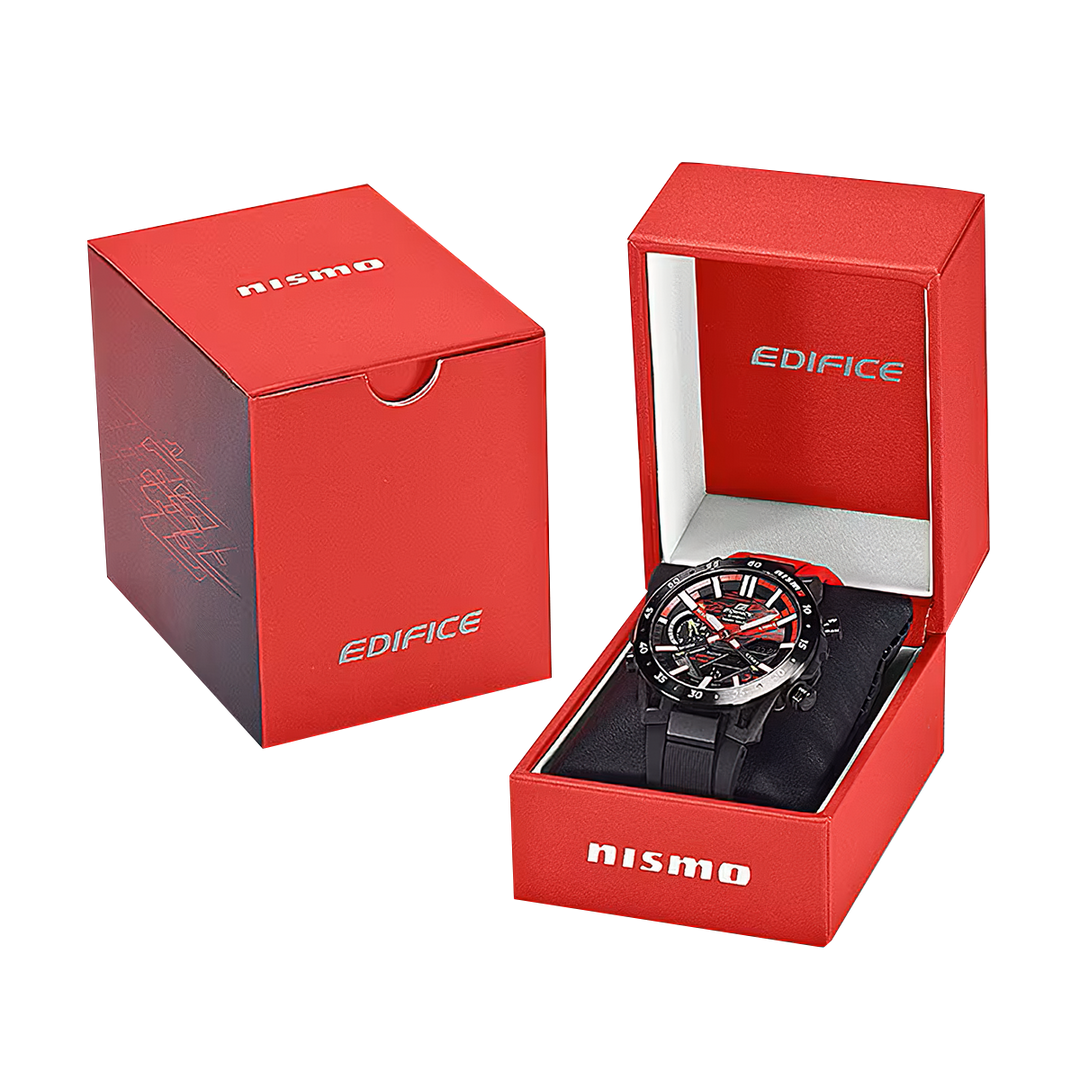 Jam Tangan Casio Edifice Sospensione Collection ECB-2000NIS-1A Men Nismo MY23 Edition Black and Red Dial Resin Band Limited Edition