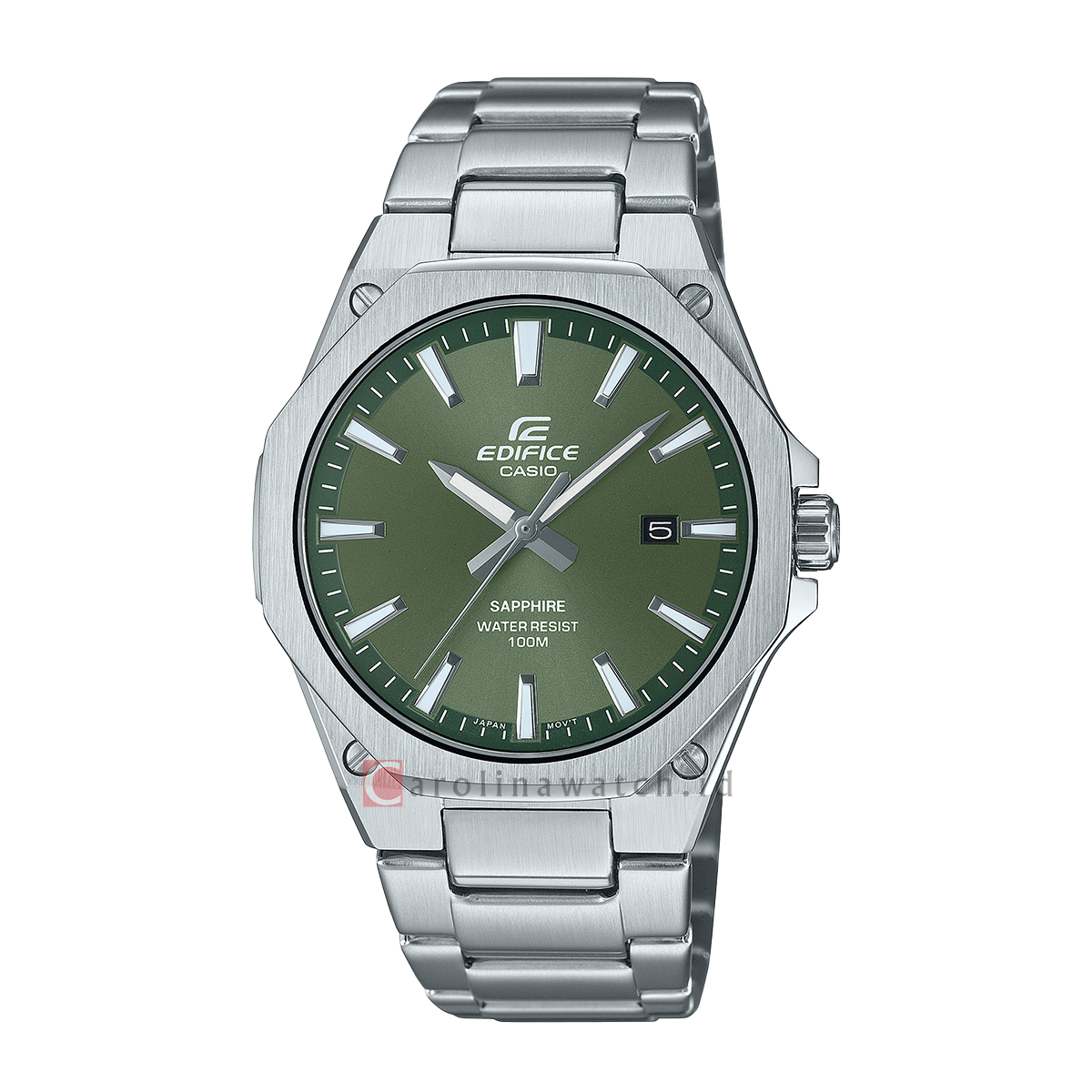 Jam Tangan Casio Edifice EFR-S108D-3A Men Olive Green Dial Stainless S ...