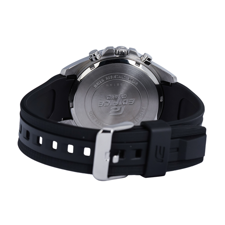 Jam Tangan Casio Edifice EFV-550P-1A Men Chronograph Black Dial Black Resin Band